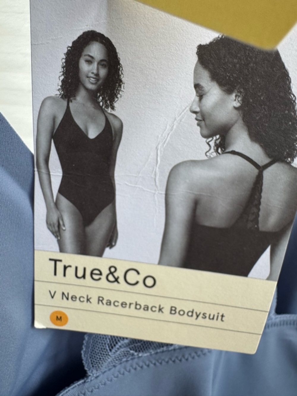 True & Co. V-Neck Bra Lace Racerback Bodysuit New - Picture 7 of 9